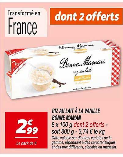 RIZ AU LAIT À LA VANILLE BONNE MAMAN