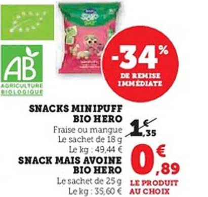 SNACKS MINIPUFF BIO HERO