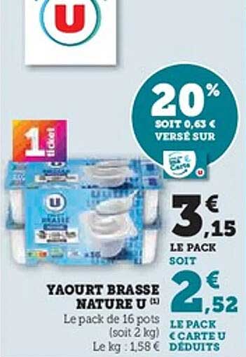 Yaourt Brassé Nature U