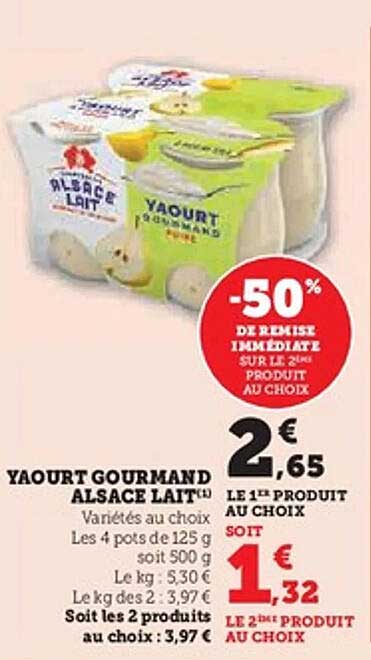 YAOURT GOURMAND ALSACE LAIT