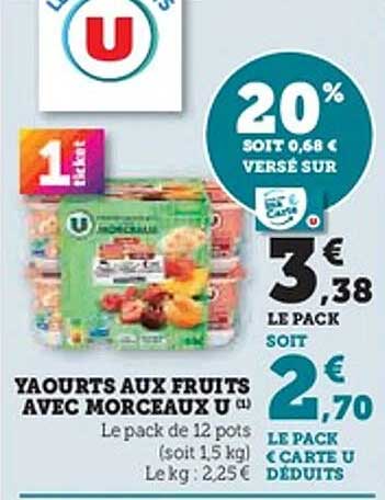Yaourts aux fruits avec morceaux U