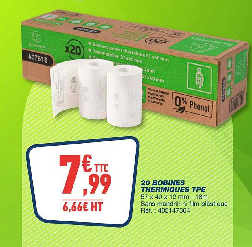 20 BOBINES THERMIQUES TPE
