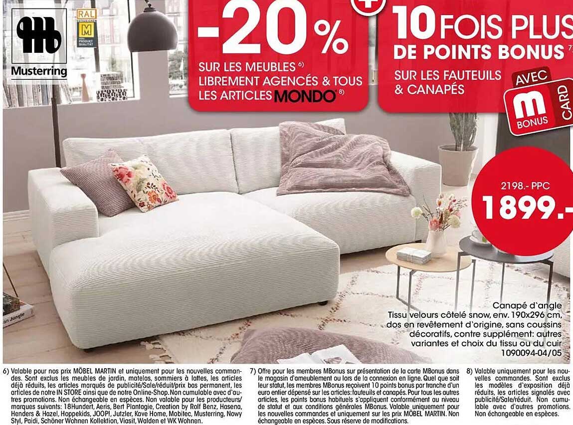 -20% SUR LES MEUBLES LIBREMENT AGENCÉS & TOUS LES ARTICLES MONDO