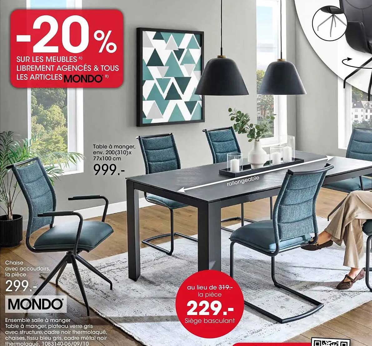 -20% SUR LES MEUBLES LIBREMENT AGENCÉS & TOUS LES ARTICLES MONDO