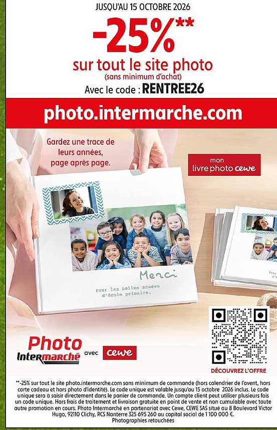 -25%** sur tout le site photo (sans minimum d’achat)
