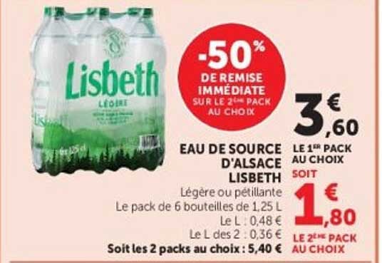 -50% DE REMISE IMMÉDIATE SUR LE 2e PACK AU CHOIX