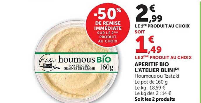 -50% DE REMISE IMMÉDIATE SUR LE 2È PRODUIT AU CHOIX