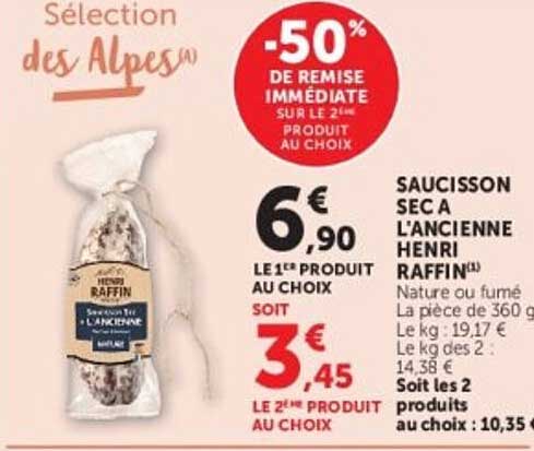 -50% DE REMISE IMMÉDIATE SUR LE 2e PRODUIT AU CHOIX