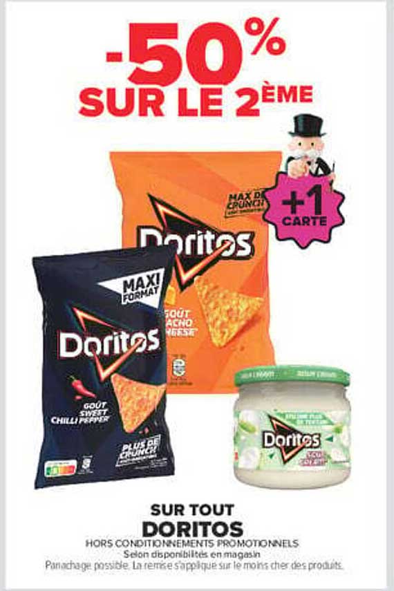 -50% SUR LE 2ÈME +1 CARTE SUR TOUT DORITOS