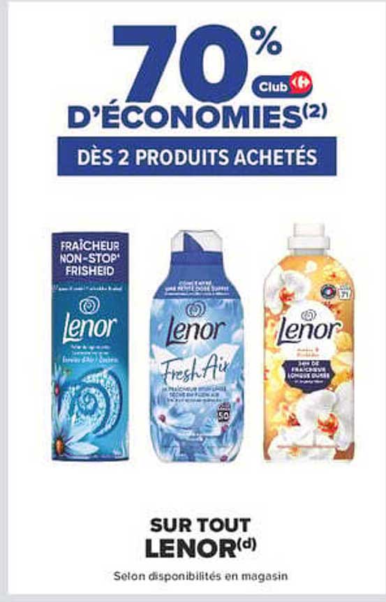 70% D'ÉCONOMIES(2) DÈS 2 PRODUITS ACHETÉS