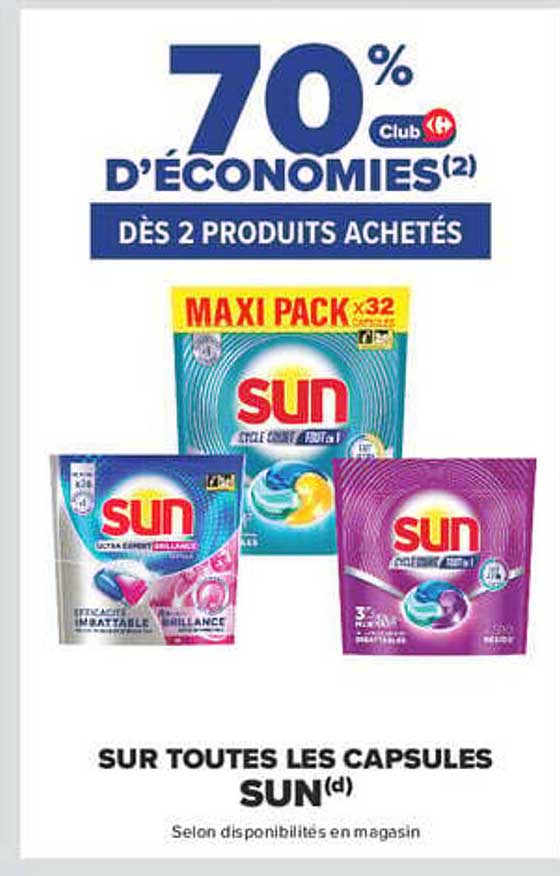 70% D'ÉCONOMIES(2) DÈS 2 PRODUITS ACHETÉS