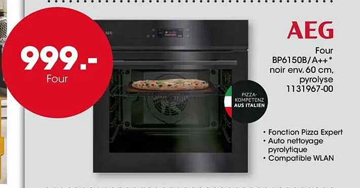 AEG Four BP6150B/A++ noir env. 60 cm, pyrolyse 1131967-00