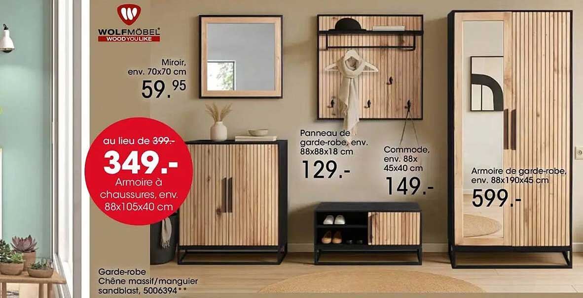 Armoire à chaussures, env. 88x105x40 cm