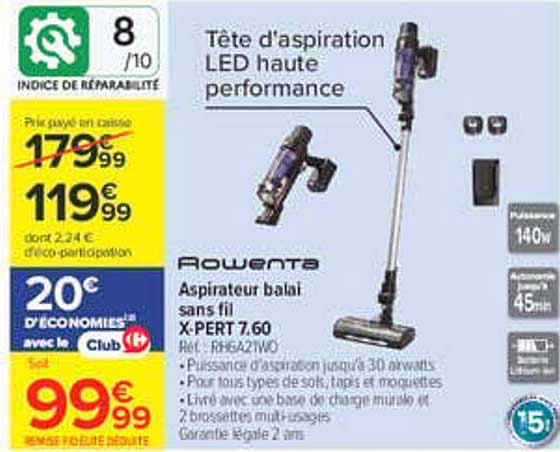 Aspirateur balai sans fil X-PERT 7.60