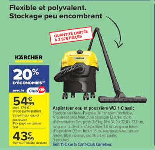 Aspirateur eau et poussière WD 1 Classic