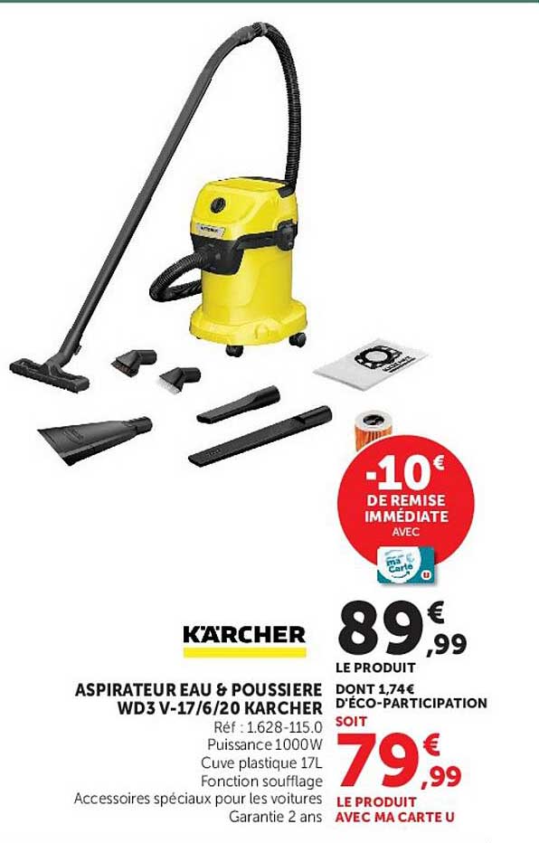 ASPIRATEUR EAU & POUSSIERE WD3 V-17/6/20 KARCHER