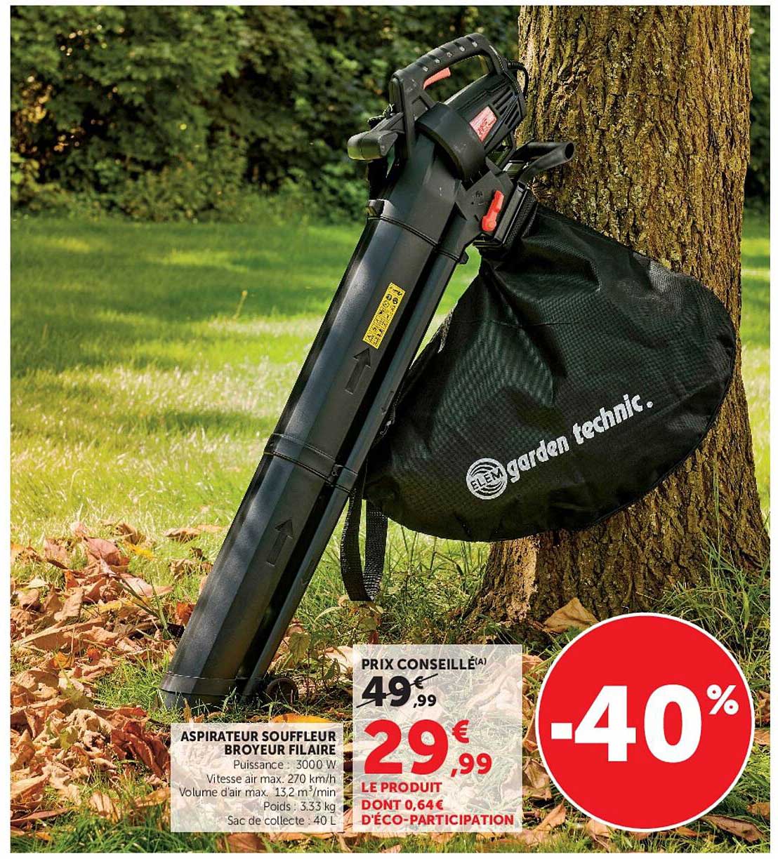 ASPIRATEUR SOUFFLEUR BROYEUR FILAIRE