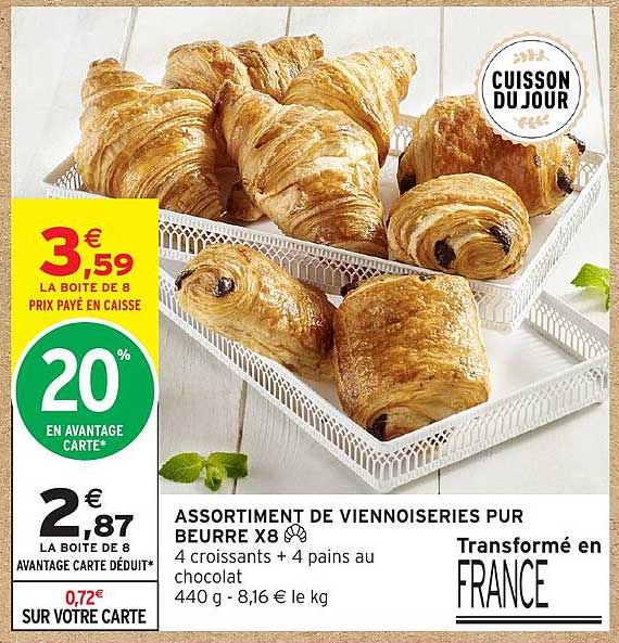 ASSORTIMENT DE VIENNOISERIES PUR BEURRE X8
