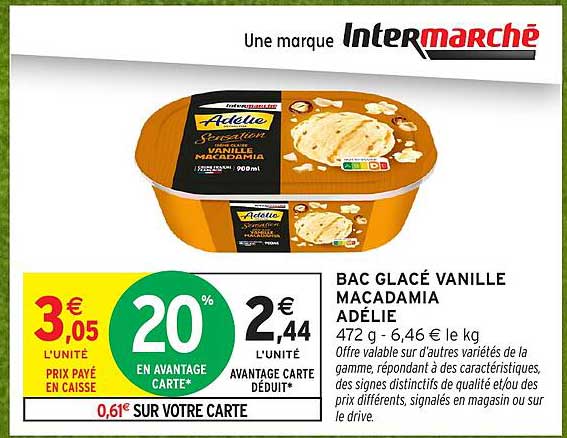 BAC GLACÉ VANILLE MACADAMIA ADÉLIE