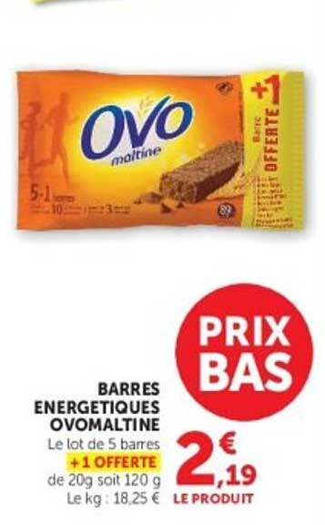 BARRRES ENERGETIQUES OVOMALTINE