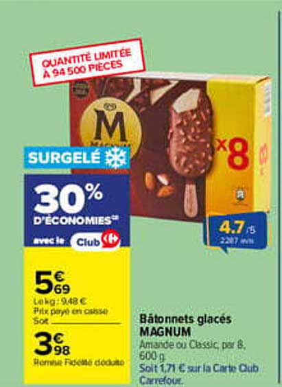 Bâtonnets glacés MAGNUM