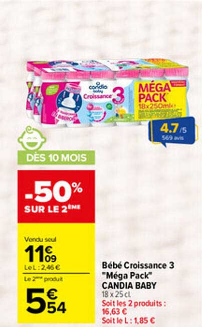 Bébé Croissance 3 "Méga Pack" CANDIA BABY