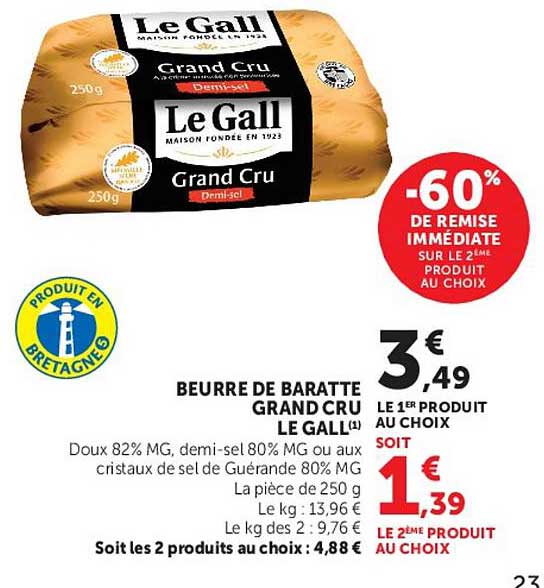 BEURRE DE BARATTE GRAND CRU LE GALL