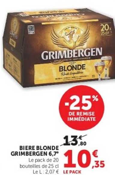 BIERE BLONDE GRIMBERGEN 6,7°