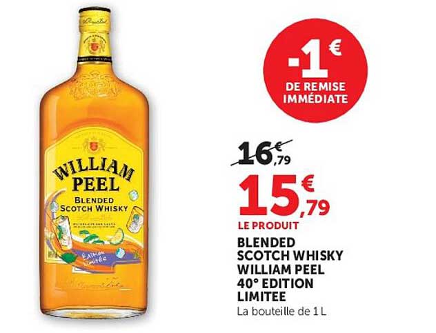 BLENDED SCOTCH WHISKY WILLIAM PEEL 40° EDITION LIMITEE