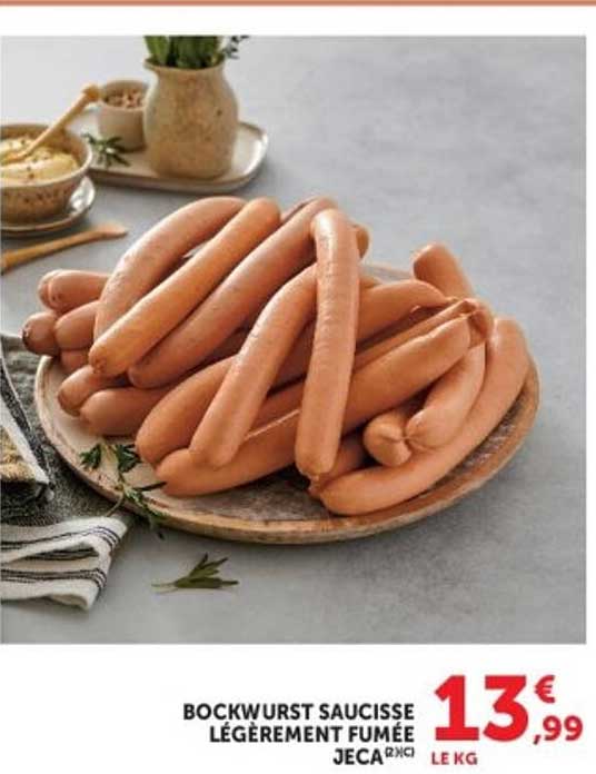 BOCKWURST SAUCISSE LÉGÈREMENT FUMÉE JECA