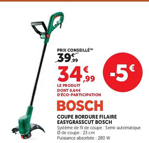 BOSCH COUPE BORDURE FILAIRE EASYGRASSCUT BOSCH