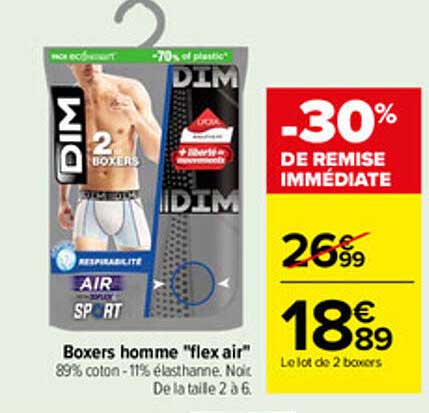 Boxers homme "flex air"