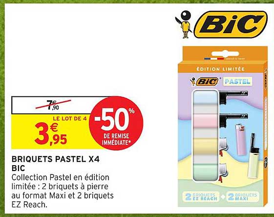 BRIQUETS PASTEL X4 BIC