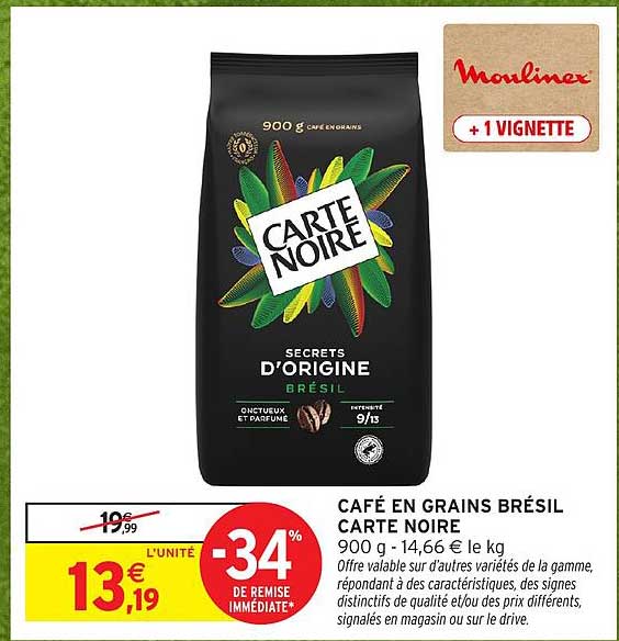 CAFÉ EN GRAINS BRÉSIL CARTE NOIRE