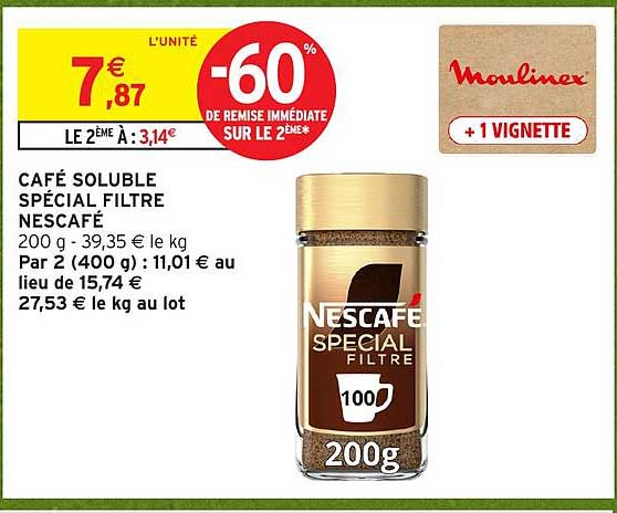 CAFÉ SOLUBLE SPÉCIAL FILTRE NESCAFÉ