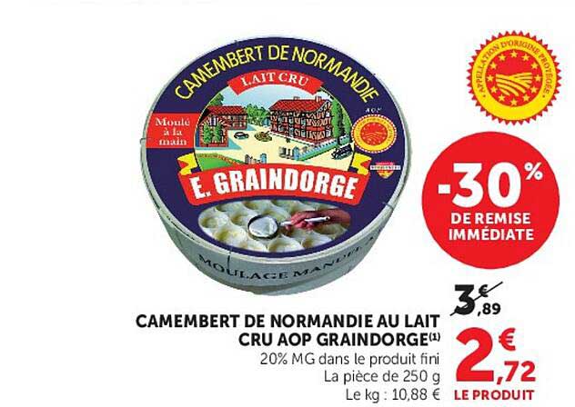 CAMEMBERT DE NORMANDIE AU LAIT CRU AOP GRAINDORGE
