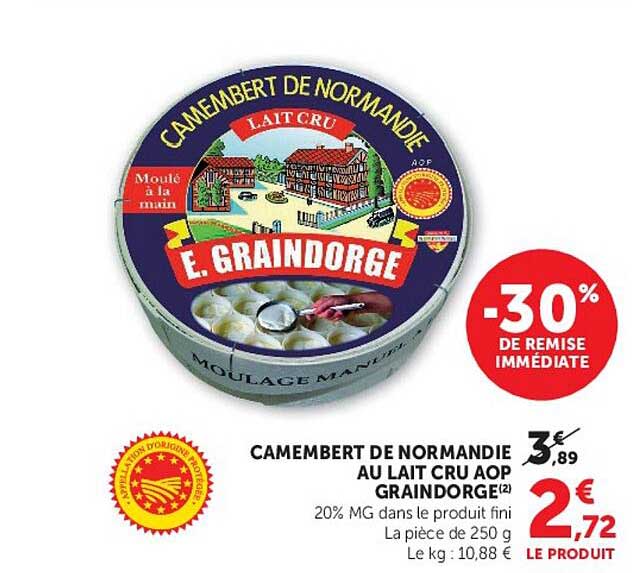 CAMEMBERT DE NORMANDIE AU LAIT CRU AOP GRAINDORGE