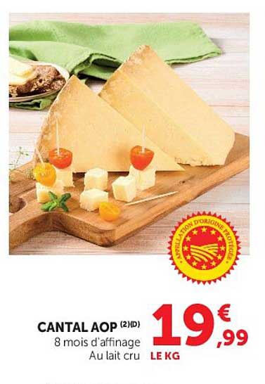 CANTAL AOP (2)(D) 8 mois d’affinage Au lait cru