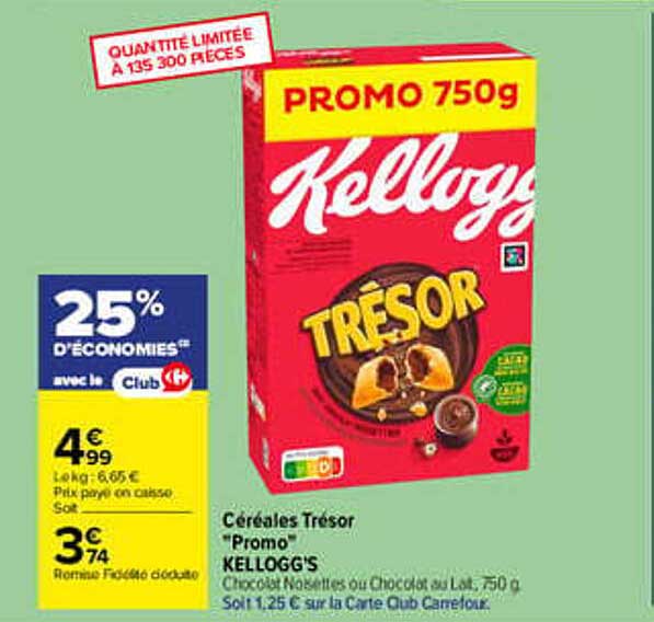 Céréales Trésor “Promo” KELLOGG'S