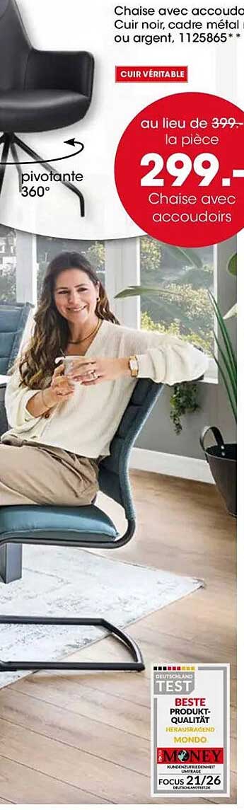 Chaise avec accoudoirs