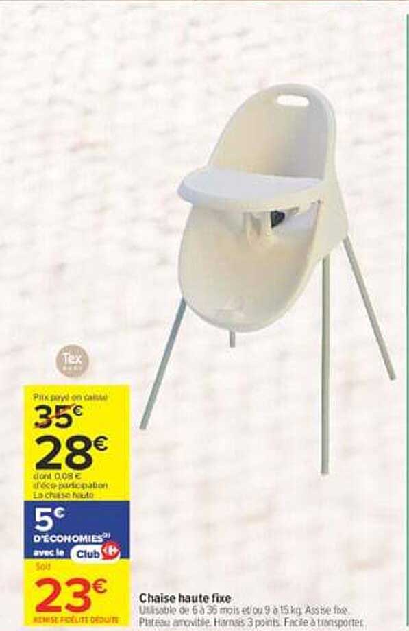 Chaise haute fixe