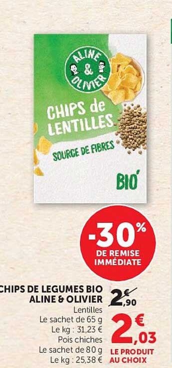 CHIPS DE LEGUMES BIO ALINE & OLIVIER