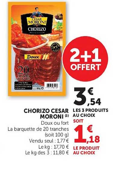 CHORIZO CESAR MORONI Doux ou fort