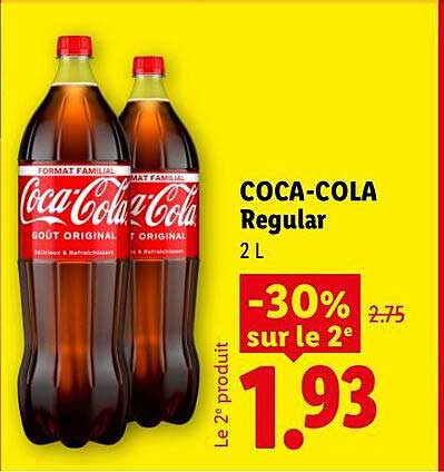 COCA-COLA Regular 2 L -30% sur le 2e