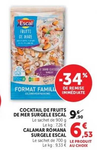 COCKTAIL DE FRUITS DE MER SURGELÉ ESCAL