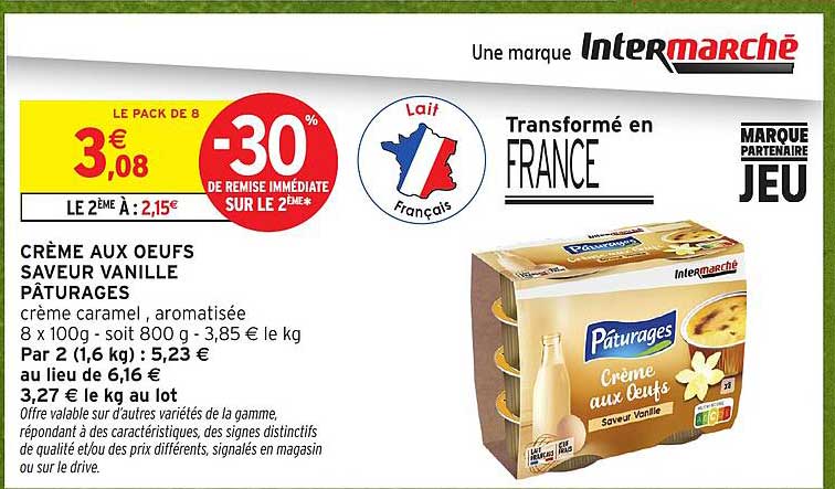 CRÈME AUX OEUFS SAVEUR VANILLE PÂTURAGES