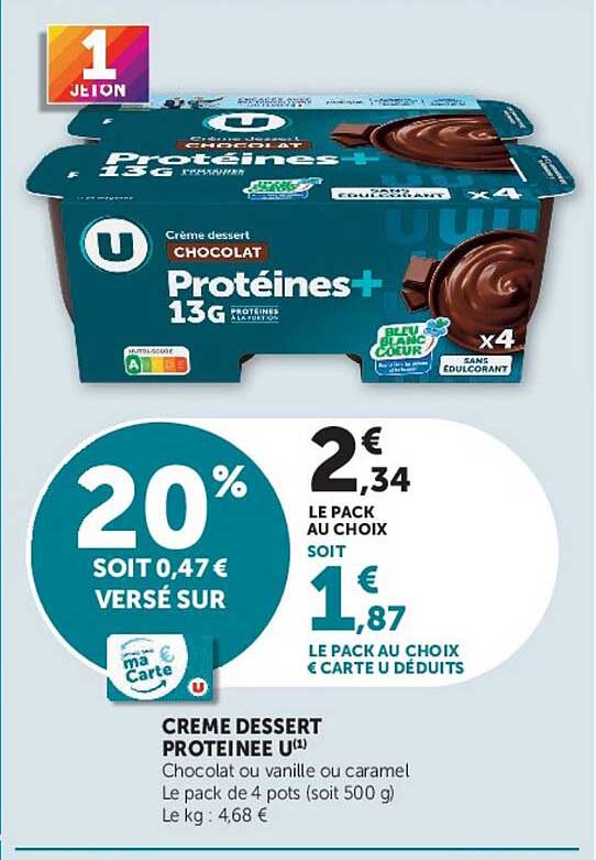 Crème dessert protéinée U