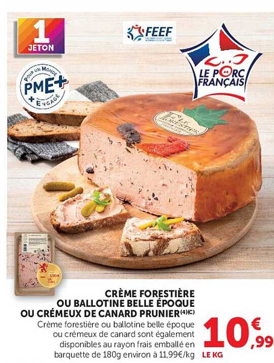 CRÈME FORESTIÈRE OU BALLotine BELLE ÉPOQUE OU CRÉMEUX DE CANARD PRUNIER