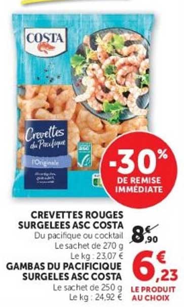 CREVETTES ROUGES SURGELEES ASC COSTA