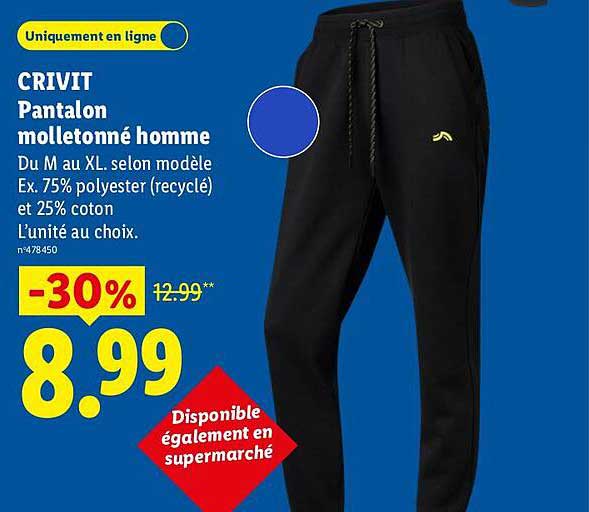 CRIVIT Pantalon molletonné homme